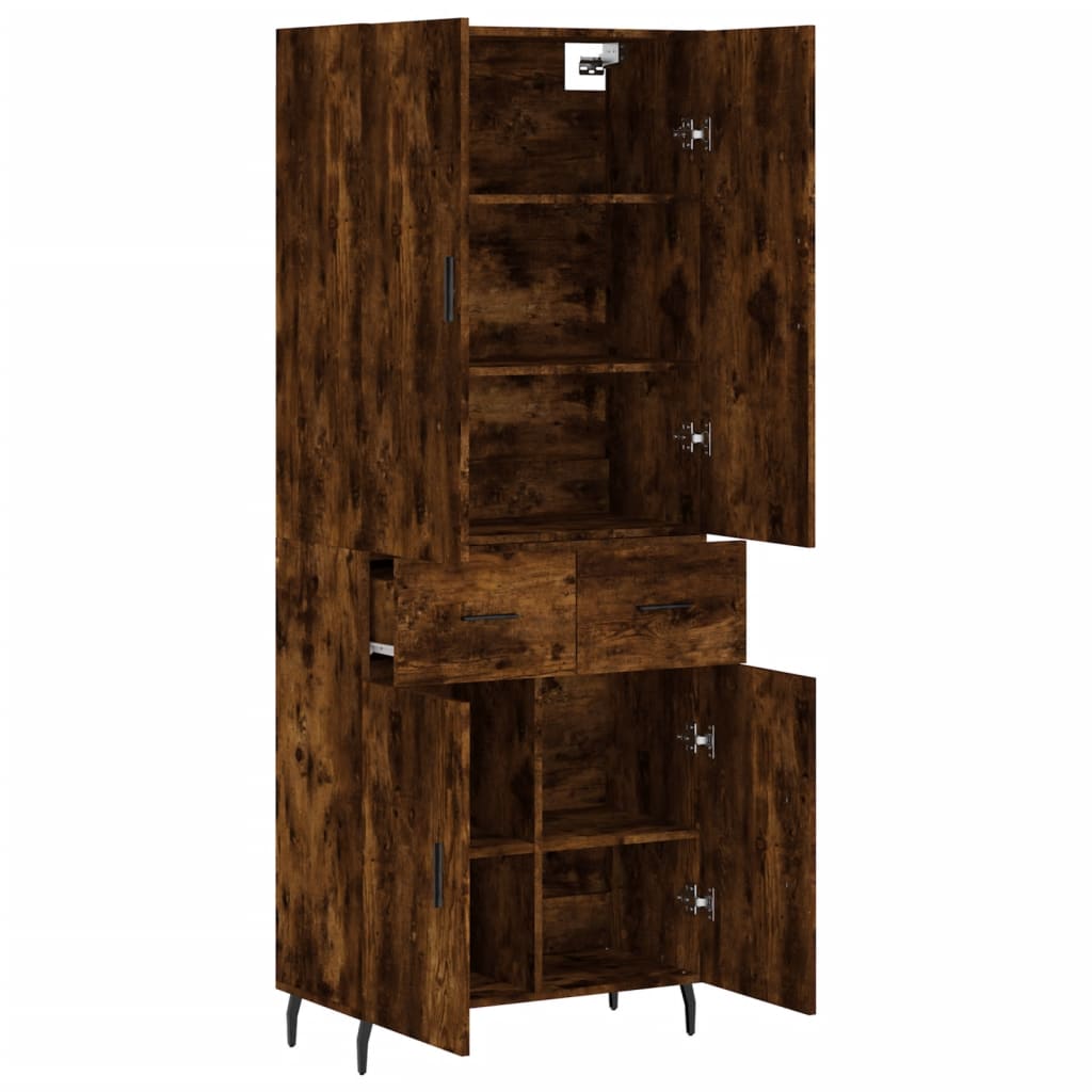 Highboard Räuchereiche 69,5x34x180 cm Holzwerkstoff