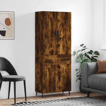 Highboard Räuchereiche 69,5x34x180 cm Holzwerkstoff