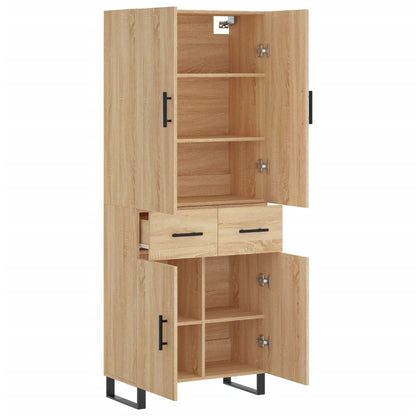 Highboard Sonoma-Eiche 69,5x34x180 cm Holzwerkstoff