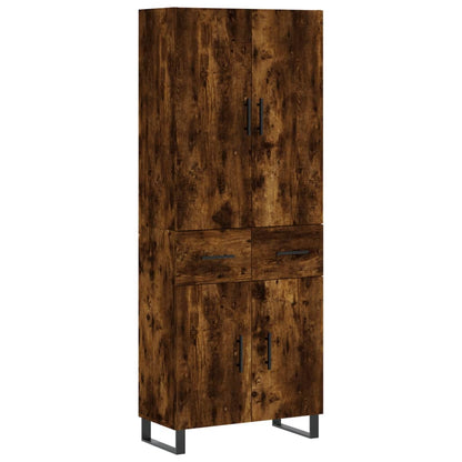 Highboard Räuchereiche 69,5x34x180 cm Holzwerkstoff