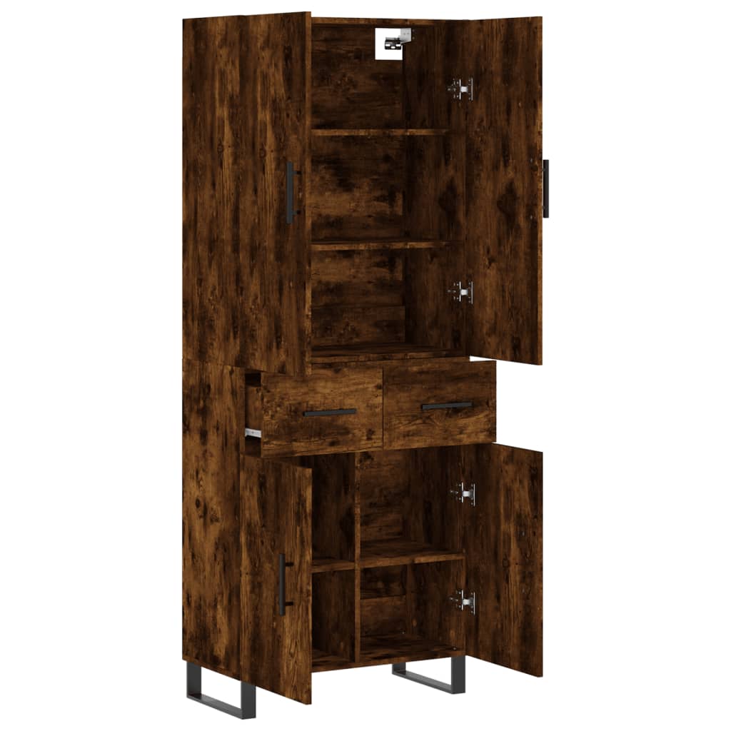 Highboard Räuchereiche 69,5x34x180 cm Holzwerkstoff