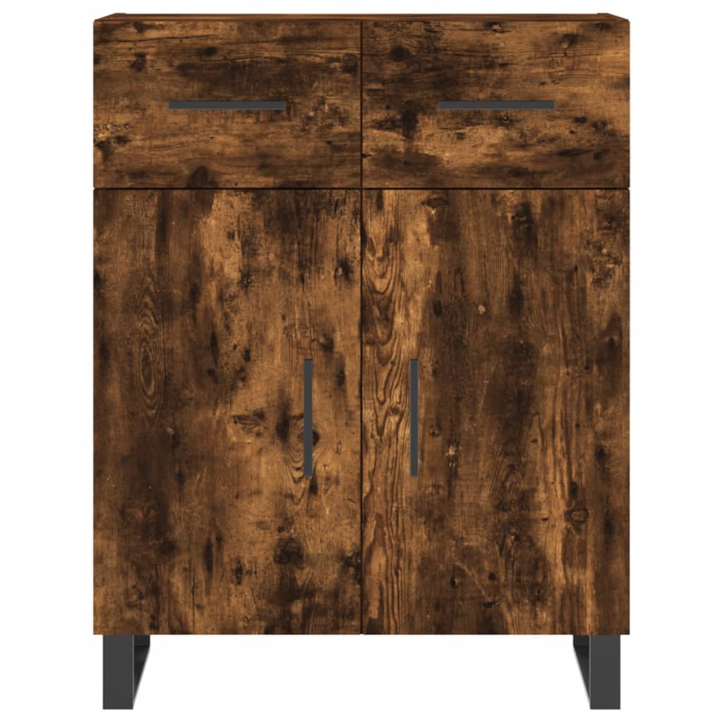 Highboard Räuchereiche 69,5x34x180 cm Holzwerkstoff