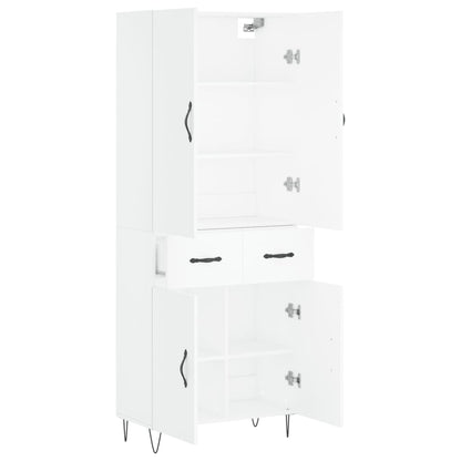 Highboard Weiß 69,5x34x180 cm Holzwerkstoff