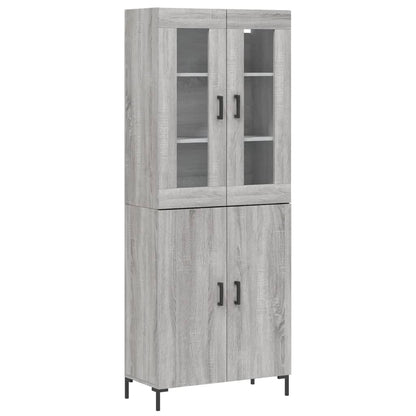 Highboard Grau Sonoma 69,5x34x180 cm Holzwerkstoff