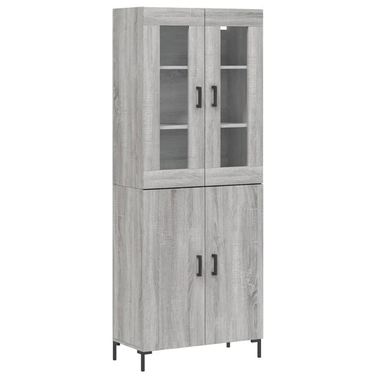Highboard Grau Sonoma 69,5x34x180 cm Holzwerkstoff