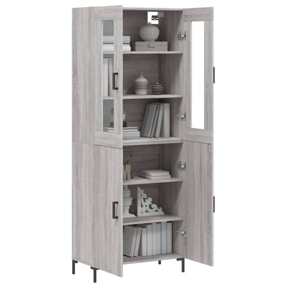 Highboard Grau Sonoma 69,5x34x180 cm Holzwerkstoff