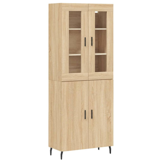 Highboard Sonoma-Eiche 69,5x34x180 cm Holzwerkstoff