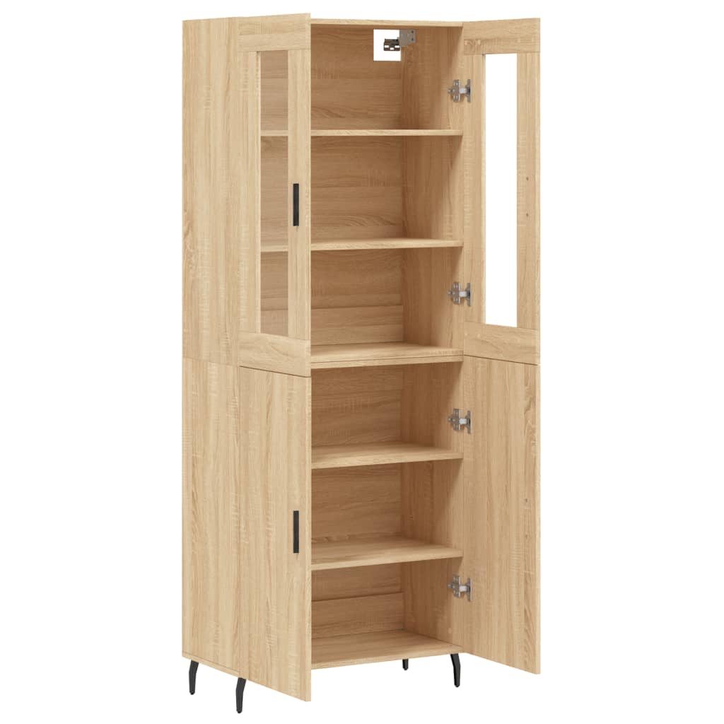 Highboard Sonoma-Eiche 69,5x34x180 cm Holzwerkstoff
