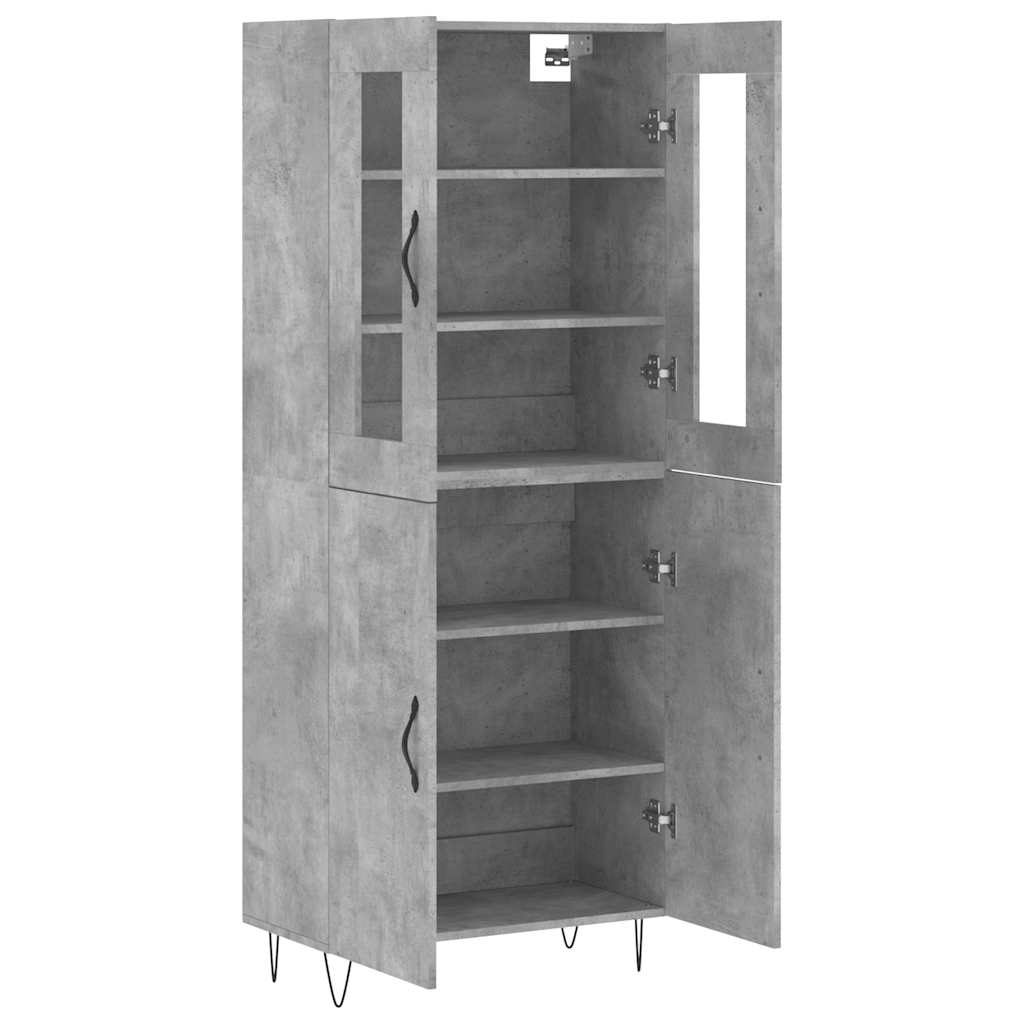 Highboard Betongrau 69,5x34x180 cm Holzwerkstoff