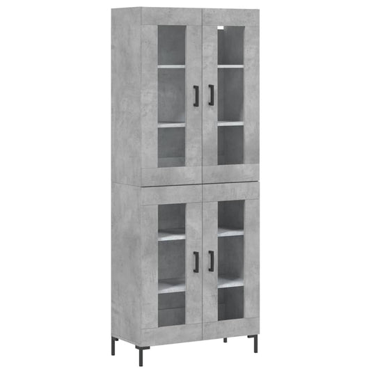 Highboard Betongrau 69,5x34x180 cm Holzwerkstoff
