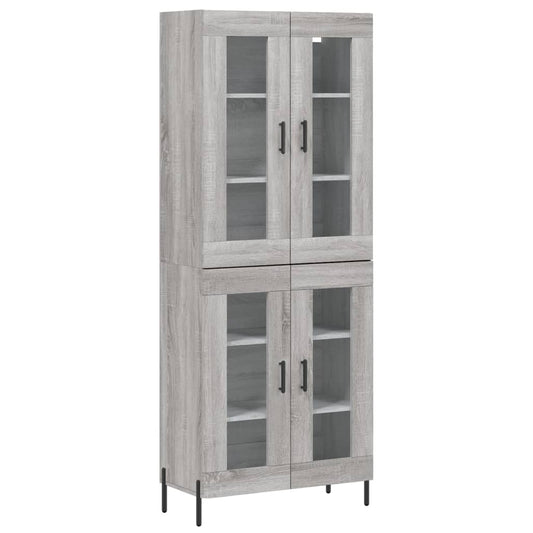 Highboard Grau Sonoma 69,5x34x180 cm Holzwerkstoff