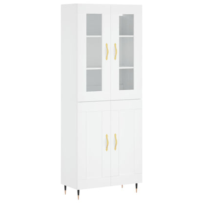 Highboard Weiß 69,5x34x180 cm Holzwerkstoff