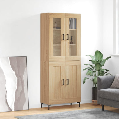 Highboard Sonoma-Eiche 69,5x34x180 cm Holzwerkstoff