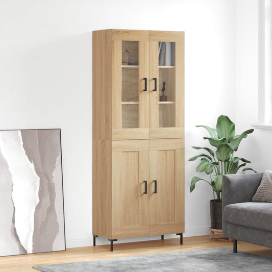 Highboard Sonoma-Eiche 69,5x34x180 cm Holzwerkstoff