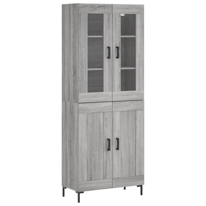 Highboard Grau Sonoma 69,5x34x180 cm Holzwerkstoff