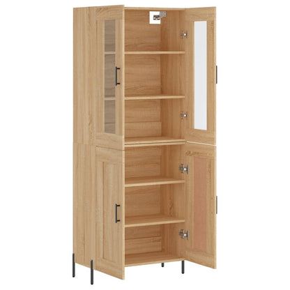Highboard Sonoma-Eiche 69,5x34x180 cm Holzwerkstoff