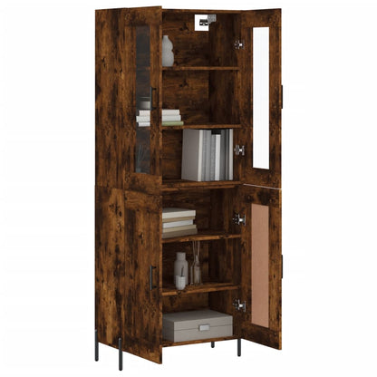 Highboard Räuchereiche 69,5x34x180 cm Holzwerkstoff