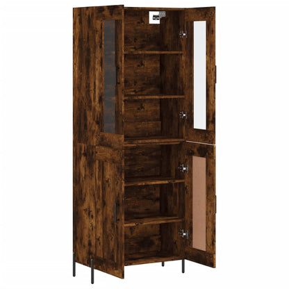 Highboard Räuchereiche 69,5x34x180 cm Holzwerkstoff