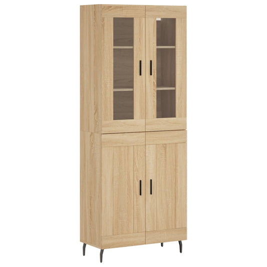 Highboard Sonoma-Eiche 69,5x34x180 cm Holzwerkstoff