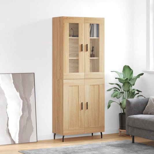 Highboard Sonoma-Eiche 69,5x34x180 cm Holzwerkstoff