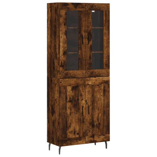 Highboard Räuchereiche 69,5x34x180 cm Holzwerkstoff