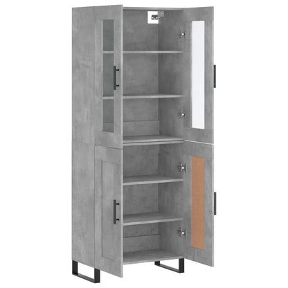 Highboard Betongrau 69,5x34x180 cm Holzwerkstoff