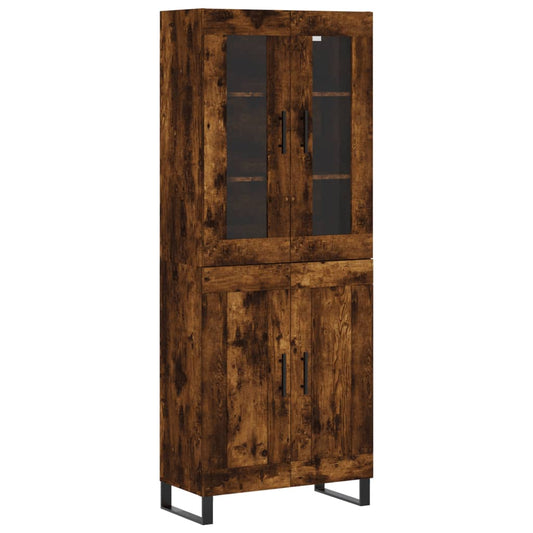 Highboard Räuchereiche 69,5x34x180 cm Holzwerkstoff