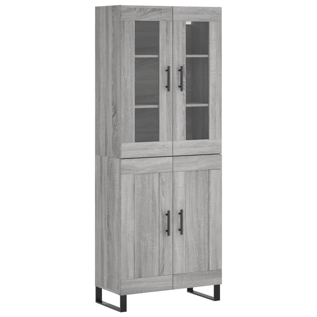 Highboard Grau Sonoma 69,5x34x180 cm Holzwerkstoff