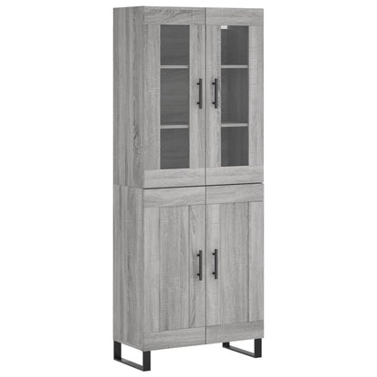 Highboard Grau Sonoma 69,5x34x180 cm Holzwerkstoff