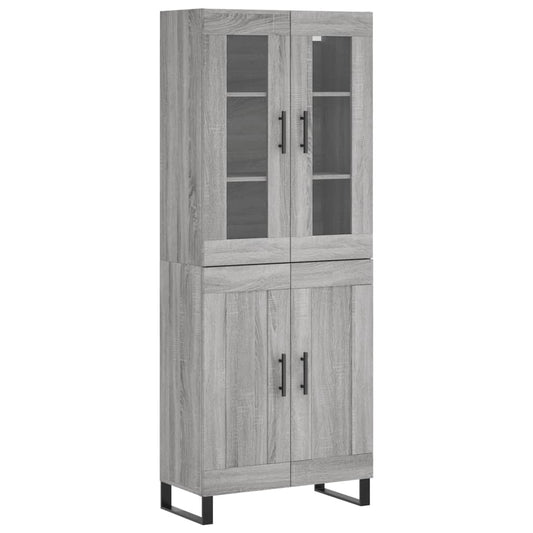 Highboard Grau Sonoma 69,5x34x180 cm Holzwerkstoff