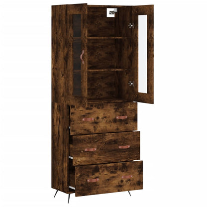 Highboard Räuchereiche 69,5x34x180 cm Holzwerkstoff