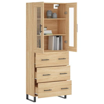 Highboard Sonoma-Eiche 69,5x34x180 cm Holzwerkstoff