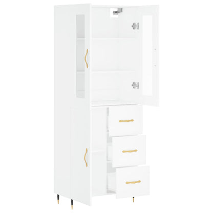 Highboard Weiß 69,5x34x180 cm Holzwerkstoff