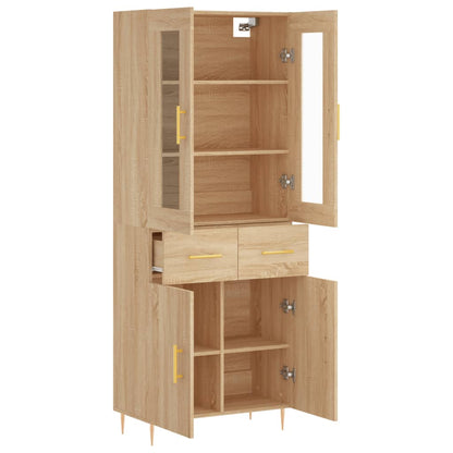 Highboard Sonoma-Eiche 69,5x34x180 cm Holzwerkstoff