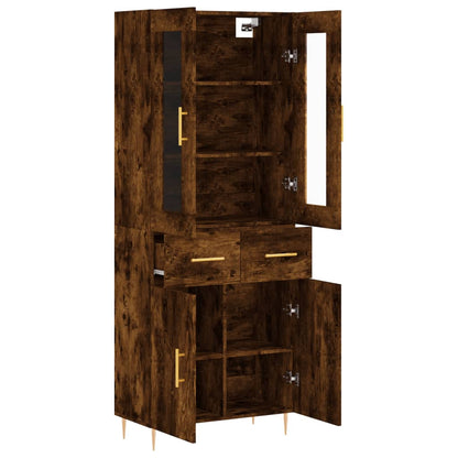 Highboard Räuchereiche 69,5x34x180 cm Holzwerkstoff