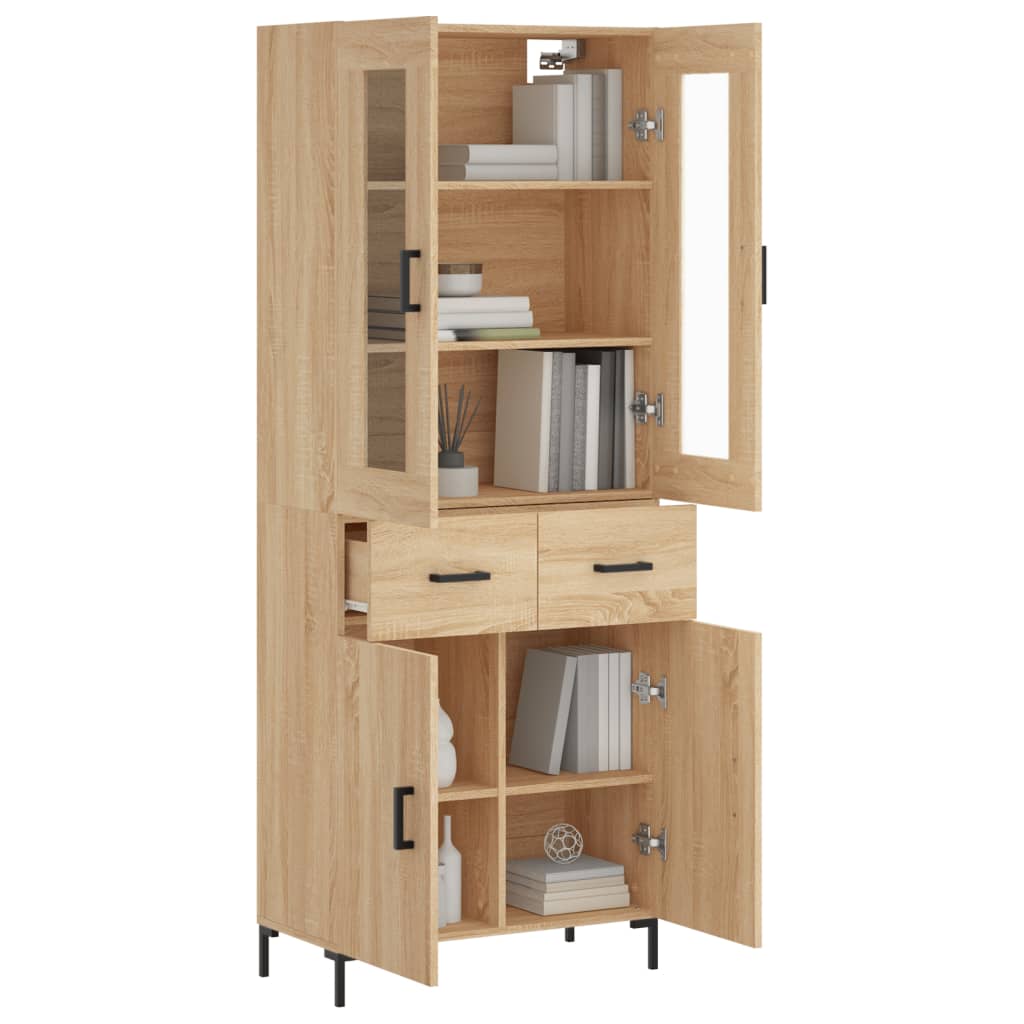 Highboard Sonoma-Eiche 69,5x34x180 cm Holzwerkstoff