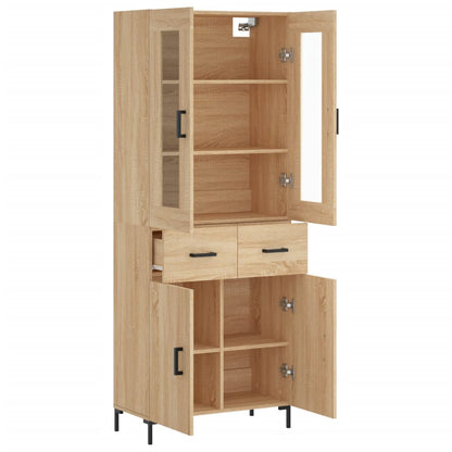 Highboard Sonoma-Eiche 69,5x34x180 cm Holzwerkstoff