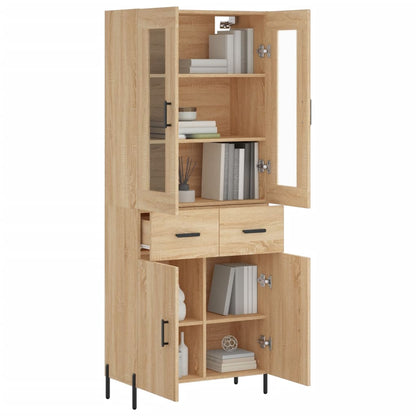 Highboard Sonoma-Eiche 69,5x34x180 cm Holzwerkstoff