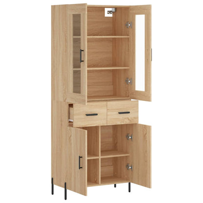 Highboard Sonoma-Eiche 69,5x34x180 cm Holzwerkstoff