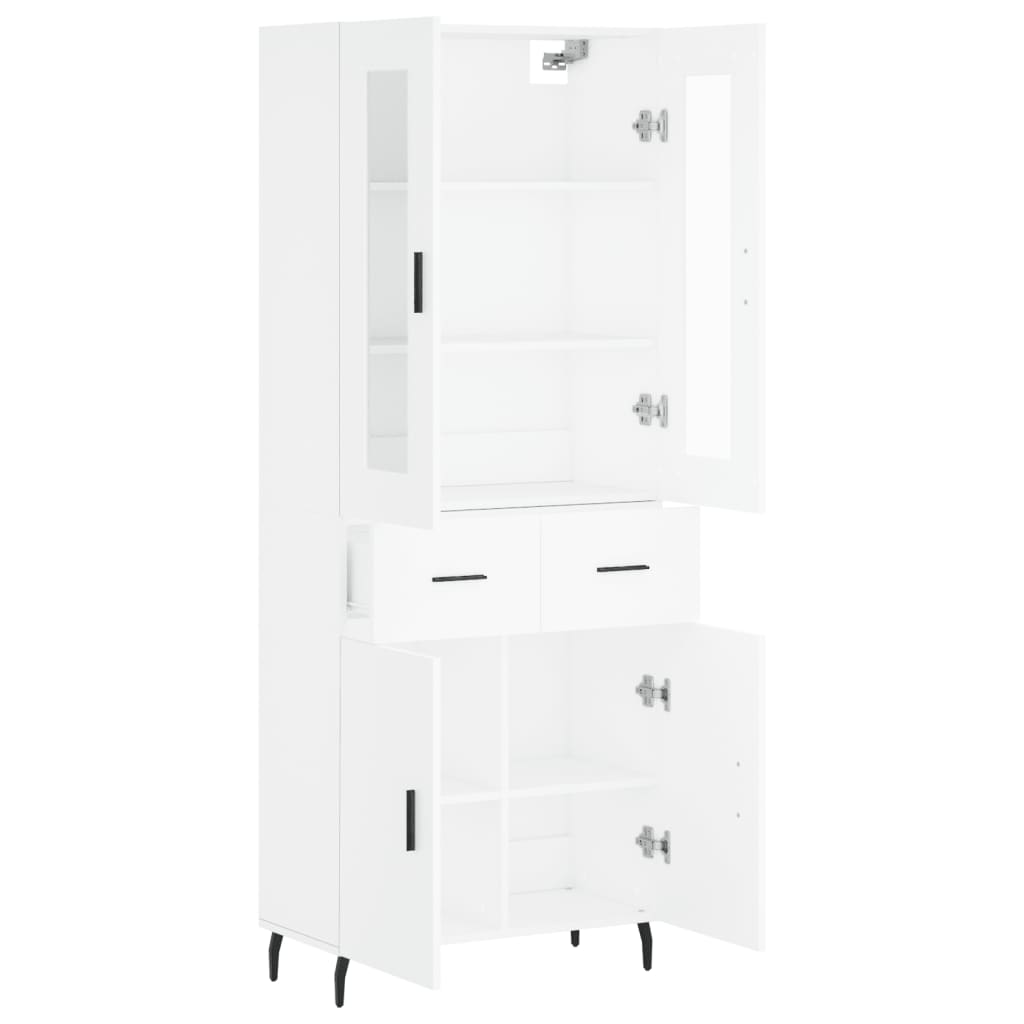 Highboard Weiß 69,5x34x180 cm Holzwerkstoff