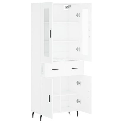 Highboard Weiß 69,5x34x180 cm Holzwerkstoff