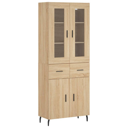 Highboard Sonoma-Eiche 69,5x34x180 cm Holzwerkstoff