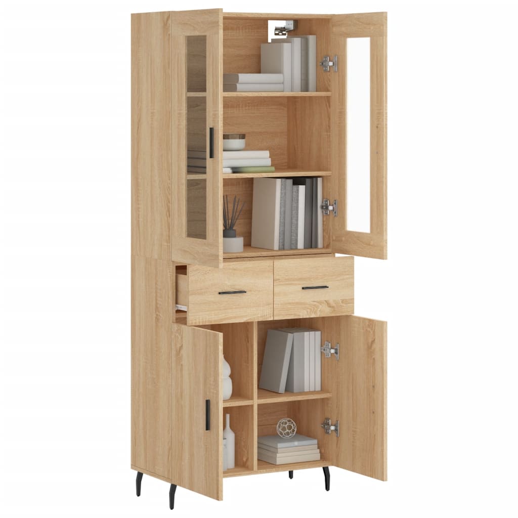 Highboard Sonoma-Eiche 69,5x34x180 cm Holzwerkstoff