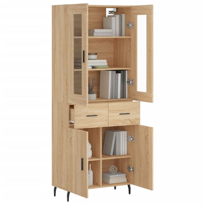 Highboard Sonoma-Eiche 69,5x34x180 cm Holzwerkstoff