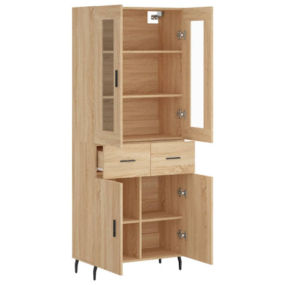 Highboard Sonoma-Eiche 69,5x34x180 cm Holzwerkstoff