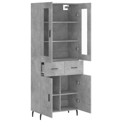 Highboard Betongrau 69,5x34x180 cm Holzwerkstoff