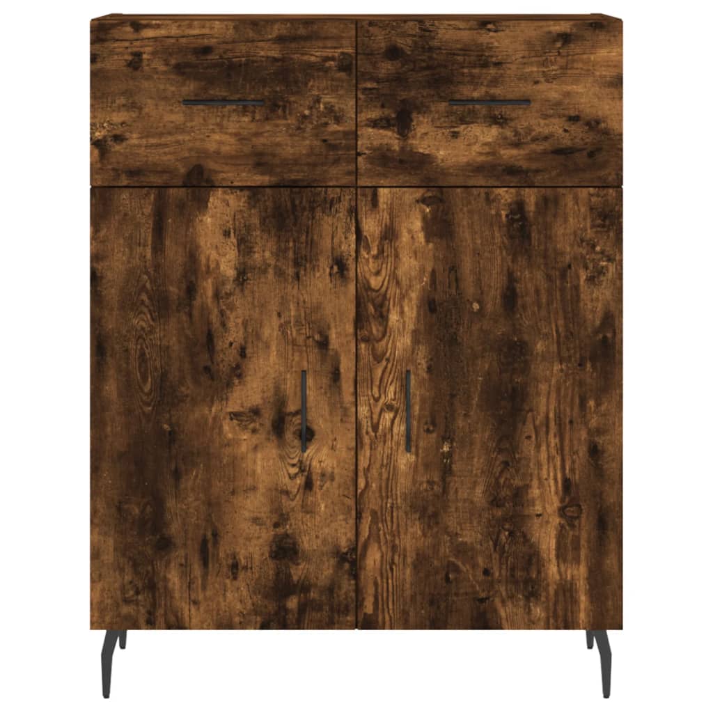 Highboard Räuchereiche 69,5x34x180 cm Holzwerkstoff