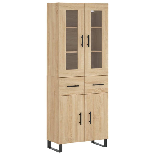 Highboard Sonoma-Eiche 69,5x34x180 cm Holzwerkstoff