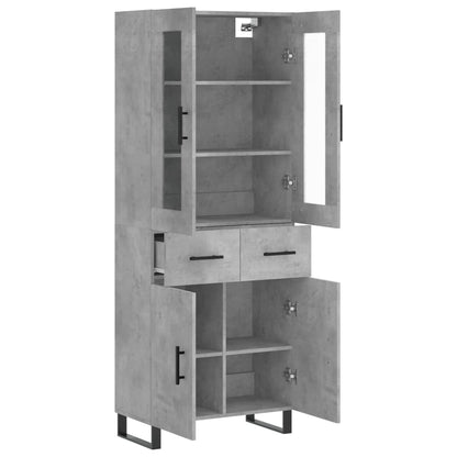 Highboard Betongrau 69,5x34x180 cm Holzwerkstoff