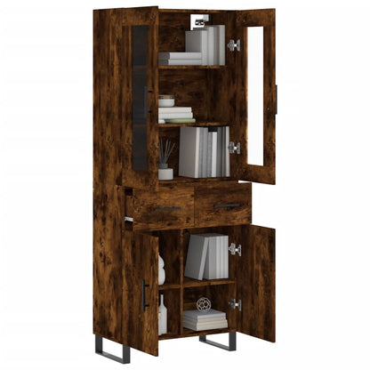 Highboard Räuchereiche 69,5x34x180 cm Holzwerkstoff